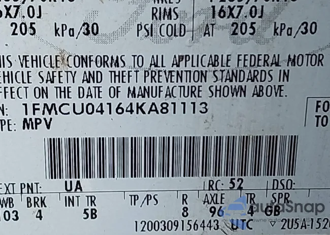 1FMCU04164KA81113: 44196183