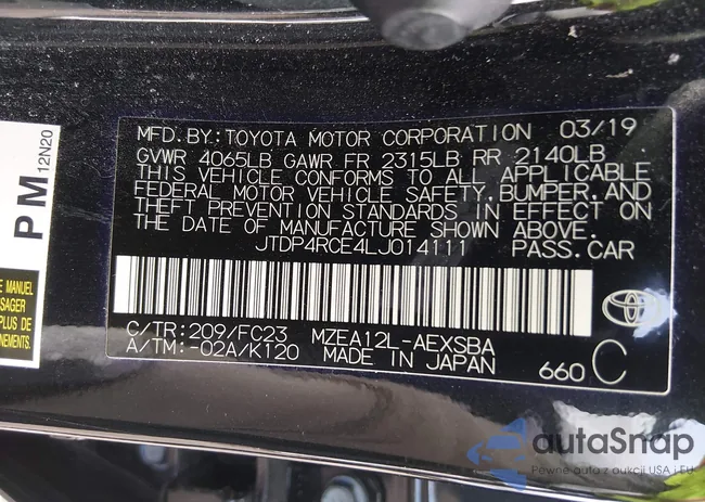 JTDP4RCE4LJ014111: 44196242