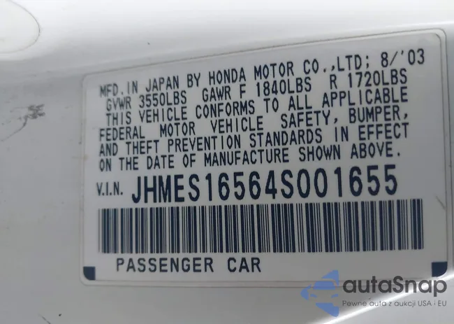 JHMES16564S001655: 44197420