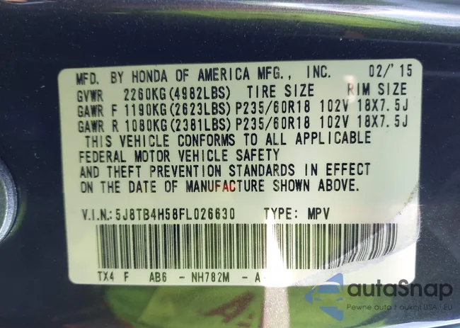 5J8TB4H58FL026630: 44197540