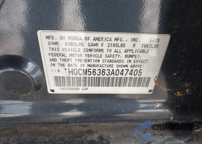 1HGCM56363A047405: 44197549