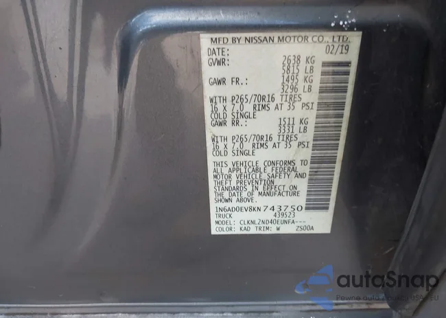 1N6AD0EV8KN743750: 44197603