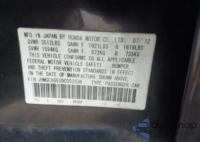 JHMGE8G51DC002536: 44197624