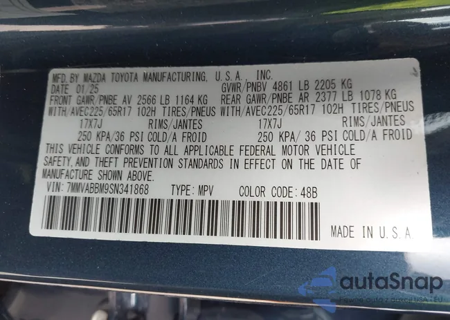 7MMVABBM9SN341868: 44197625