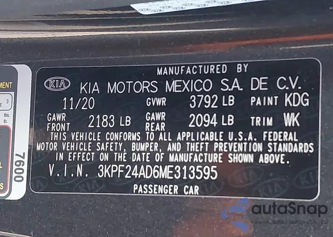 3KPF24AD6ME313595: 44197640