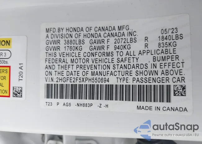 2HGFE2F5XPH550694: 44197669