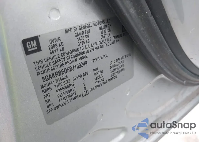 5GAKRBED5BJ109249: 44197775