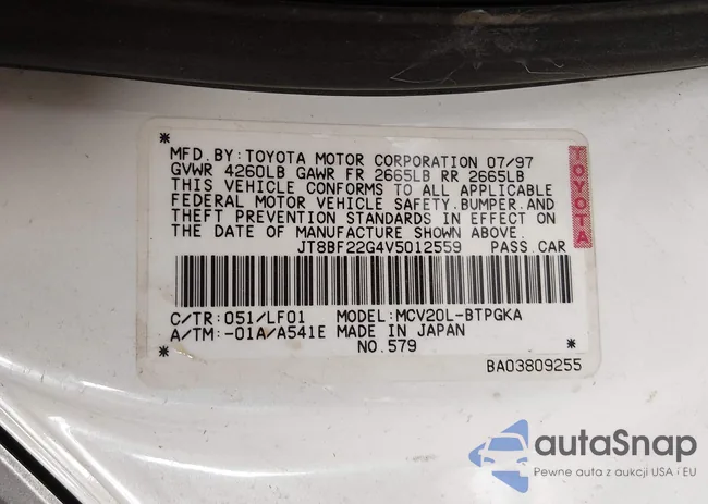 JT8BF22G4V5012559: 44197794