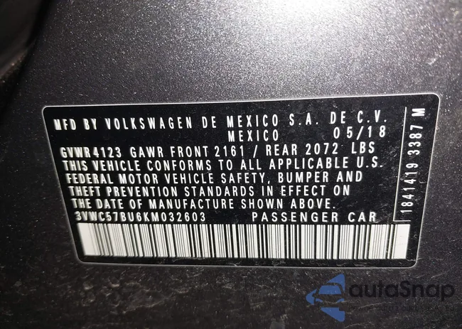 3VWC57BU6KM032603: 44197813