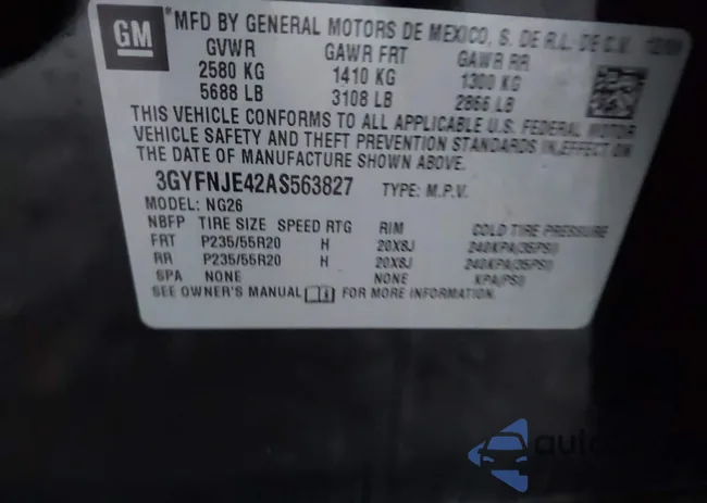 3GYFNJE42AS563827: 44197835