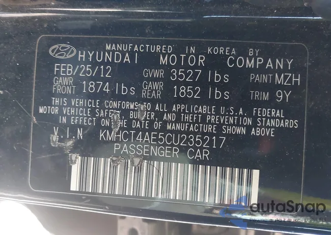 KMHCT4AE5CU235217: 44197877