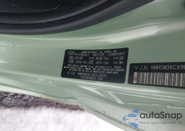 KMHCM36CX9U129935: 44197905