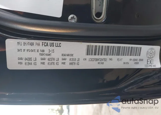 1C3CDFBBXFD247521: 44197013