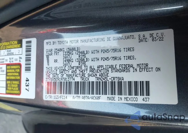 3TYSX5EN1NT013774: 44197053