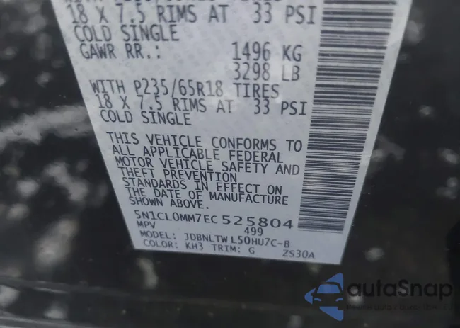 5N1CL0MM7EC525804: 44197116