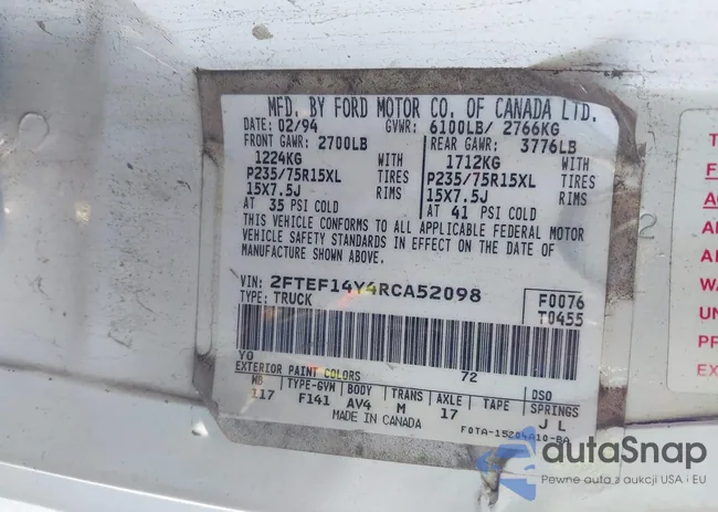 2FTEF14Y4RCA52098: 44197131