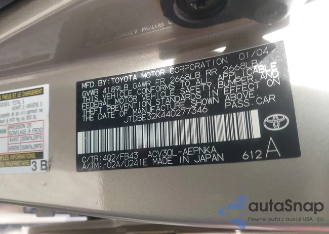 JTDBE32K440277346: 44197225