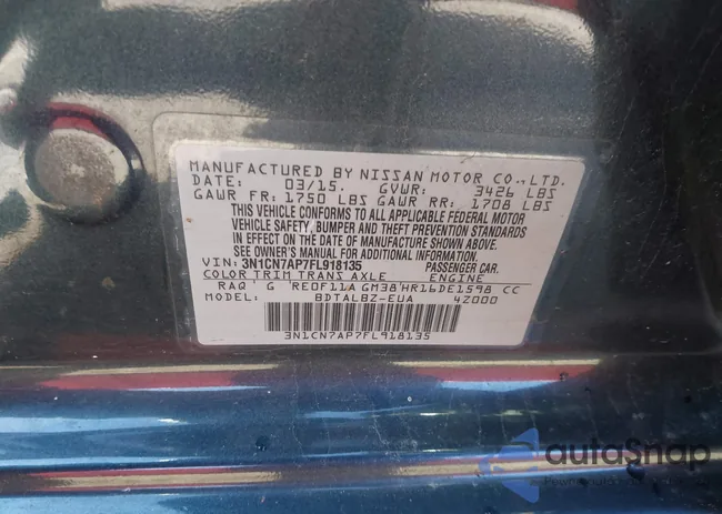 3N1CN7AP7FL918135: 44197231