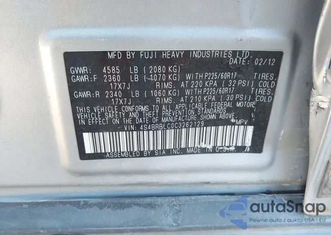 4S4BRBLC0C3262129: 44197306