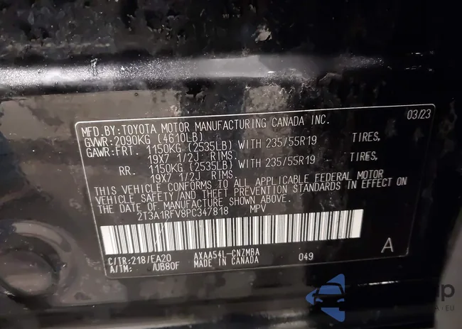 2T3A1RFV8PC347818: 44197340