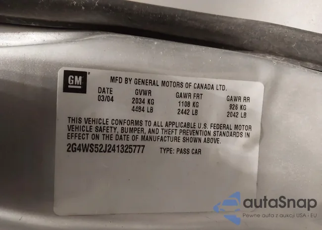 2G4WS52J241325777: 44198448