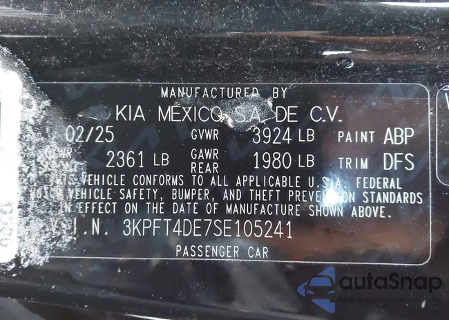 3KPFT4DE7SE105241: 44198553