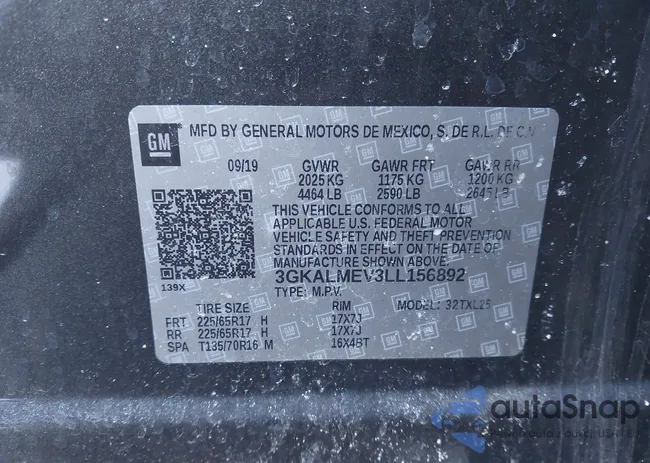 3GKALMEV3LL156892: 44198567