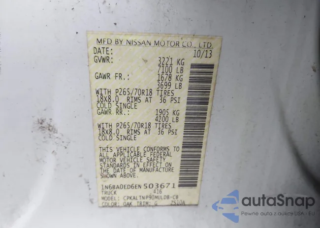 1N6BA0ED6EN503671: 44198633