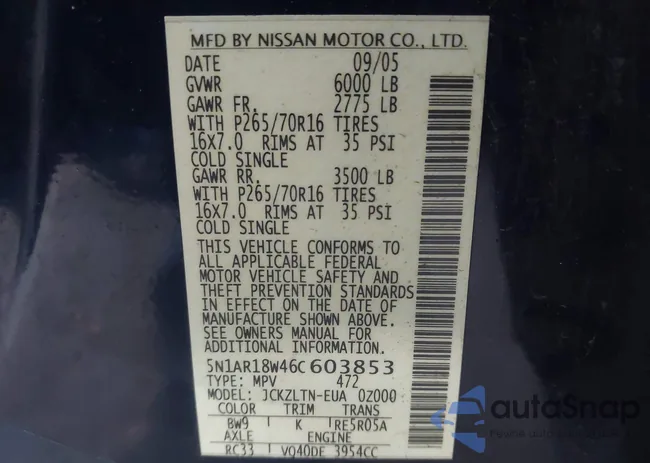 5N1AR18W46C603853: 44198661