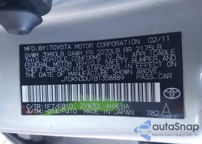 JTDKN3DU1B1358889: 44198818