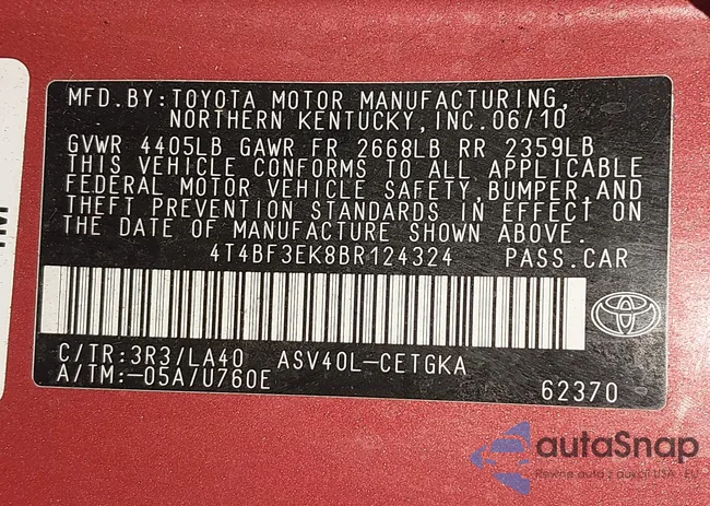 4T4BF3EK8BR124324: 44198934