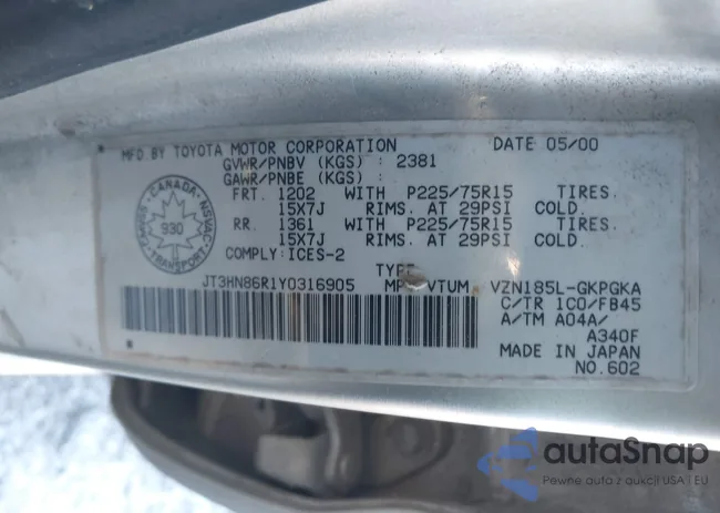 JT3HN86R1Y0316905: 44198068