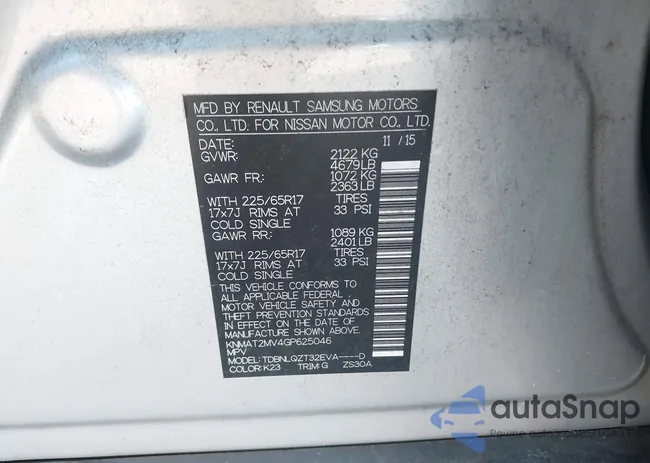 KNMAT2MV4GP625046: 44198165