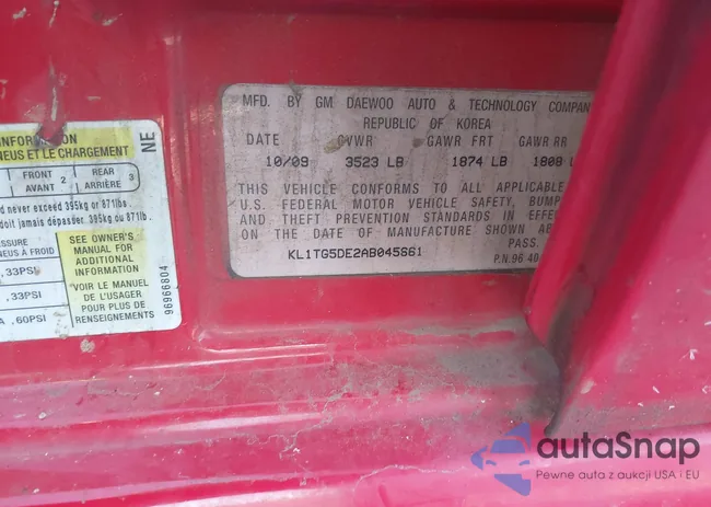 KL1TG5DE2AB045661: 44199412