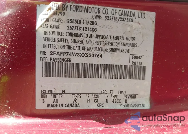 2FAFP74W3XX220764: 44199464