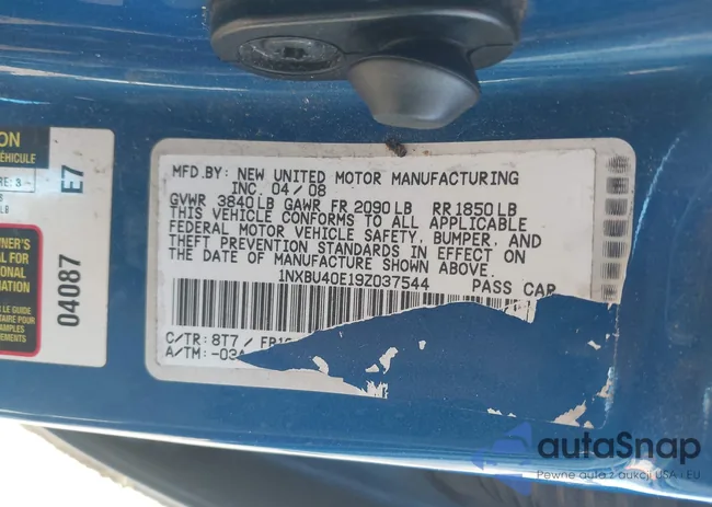 1NXBU40E19Z037544: 44199589