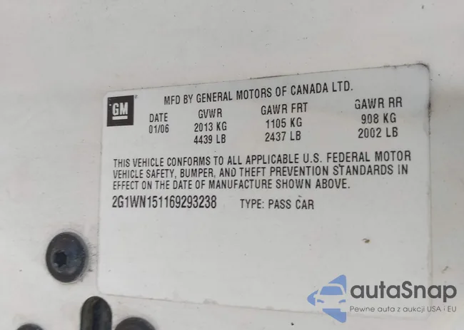 2G1WN151169293238: 44199740