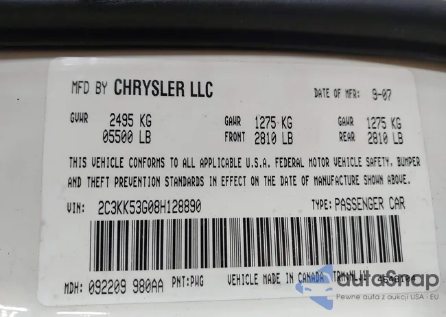 2C3KK53G08H128890: 44199741