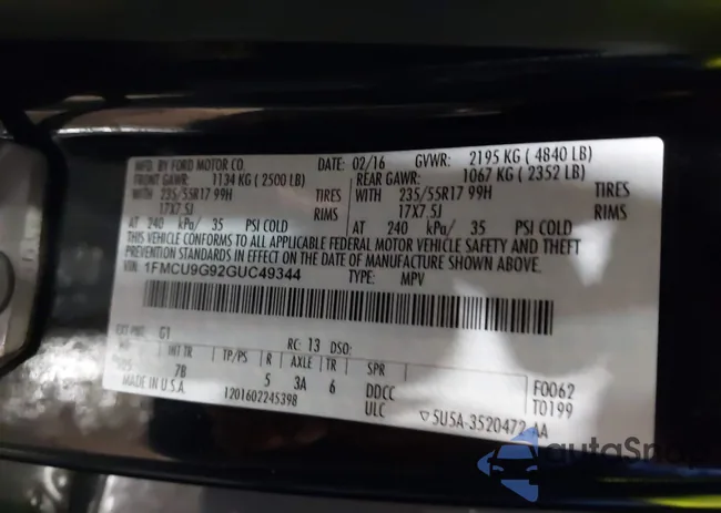 1FMCU9G92GUC49344: 44199782