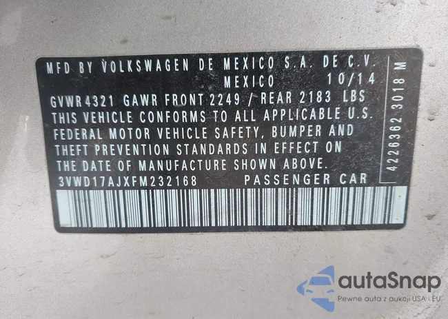 3VWD17AJXFM232168: 44199819