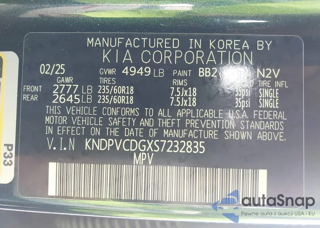 KNDPVCDGXS7232835: 44199923