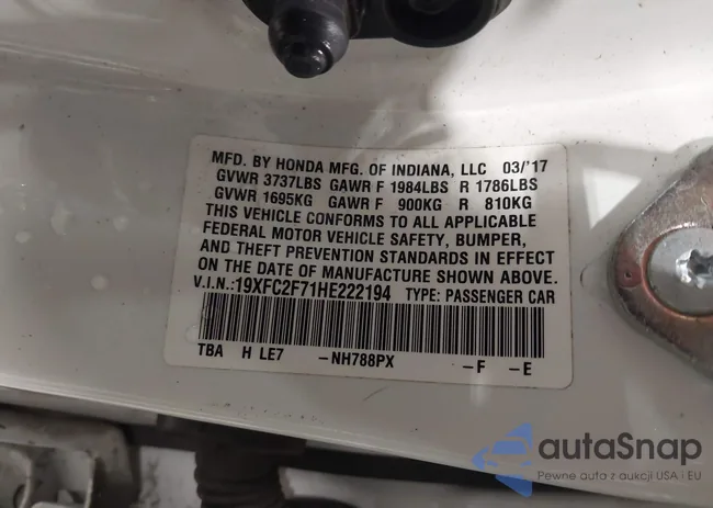 19XFC2F71HE222194: 44199981