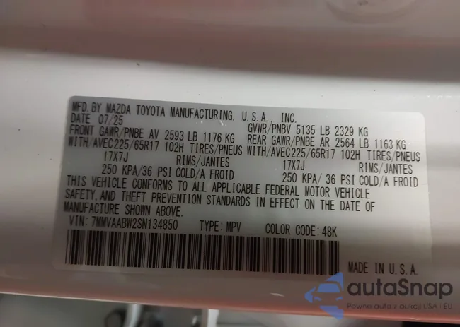 7MMVAABW2SN134850: 44199015