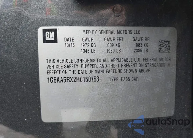 1G6AA5RX2H0150768: 44199047