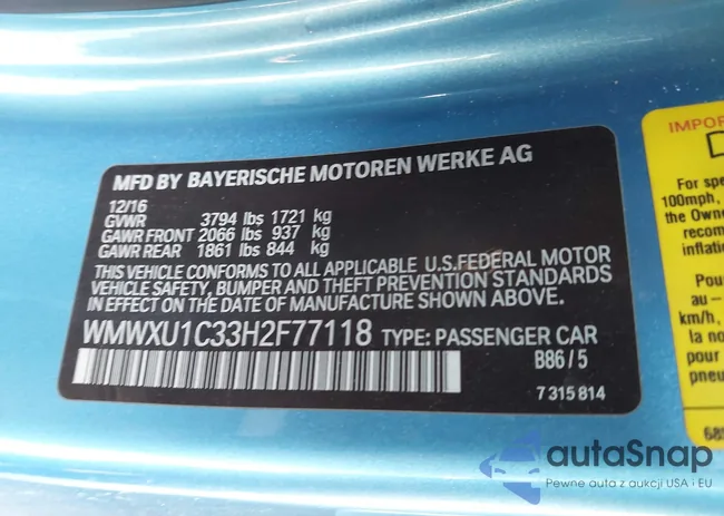 WMWXU1C33H2F77118: 44199300