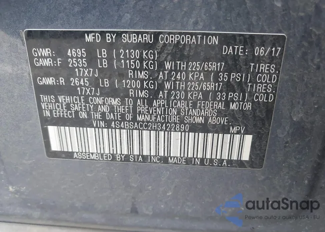 4S4BSACC2H3422890: 44199304