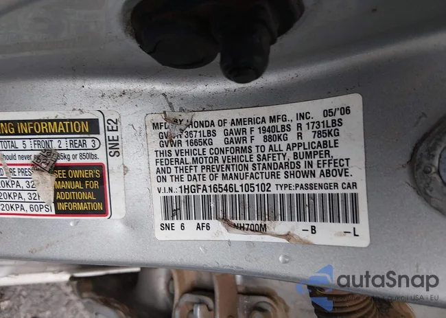 1HGFA16546L105102: 44199309