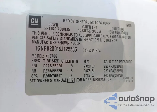 1GNFK23019J125535: 44199385