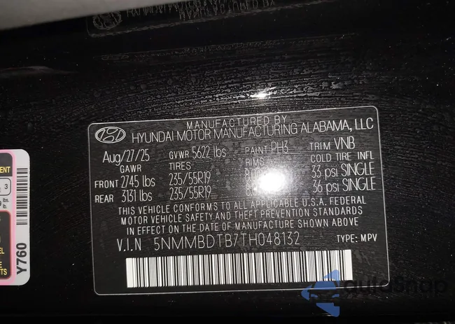 5NMMBDTB7TH048132: 44200400