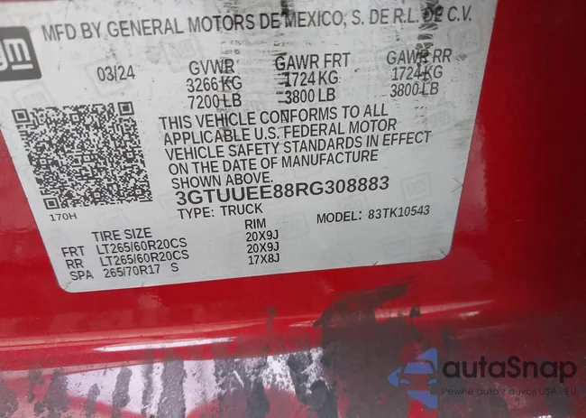 3GTUUEE88RG308883: 44200468